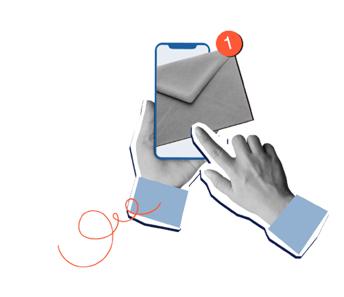 Mobile hand illustration